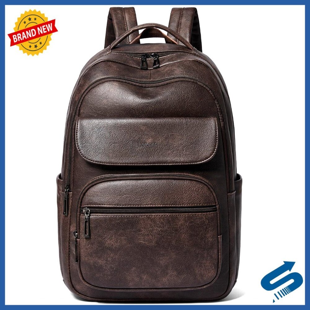 Vegan Leather Backpack Purse 37L Laptop Travel Daypack Work College Chic